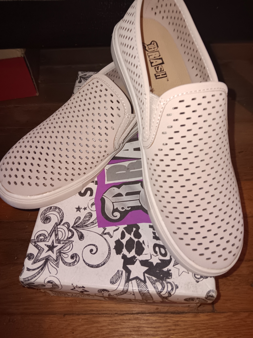 Brash Beige Perforated Slip-On Sneakers